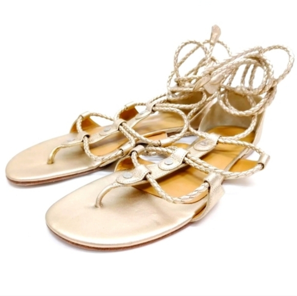 HERMES SANDALS WOMEN GOLD LEATHER (CALF) - Picture 9 of 9